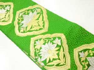 アンティーク　花模様織出し袋帯（材料）